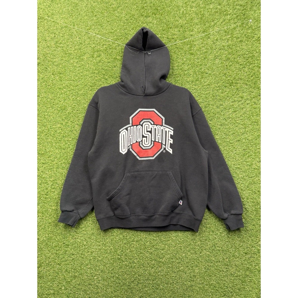 Vintage Ohio State Russell Athletic Hoodie Mens Medium Buckeyes Sweatshirt OSU